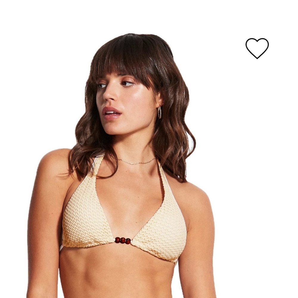 Seafolly Dreamcatcher Crochet Halter Bikini Top NWT Size 10